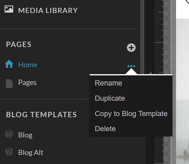 image of the copy to blog template settings