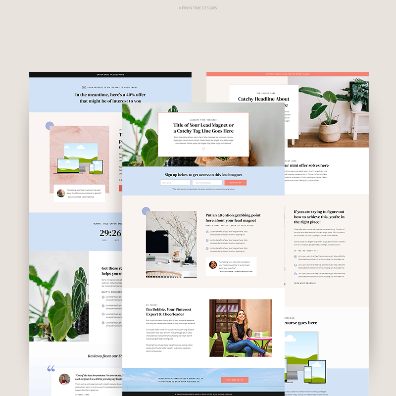 Freebie Funnel Showit Template Kit Mockup