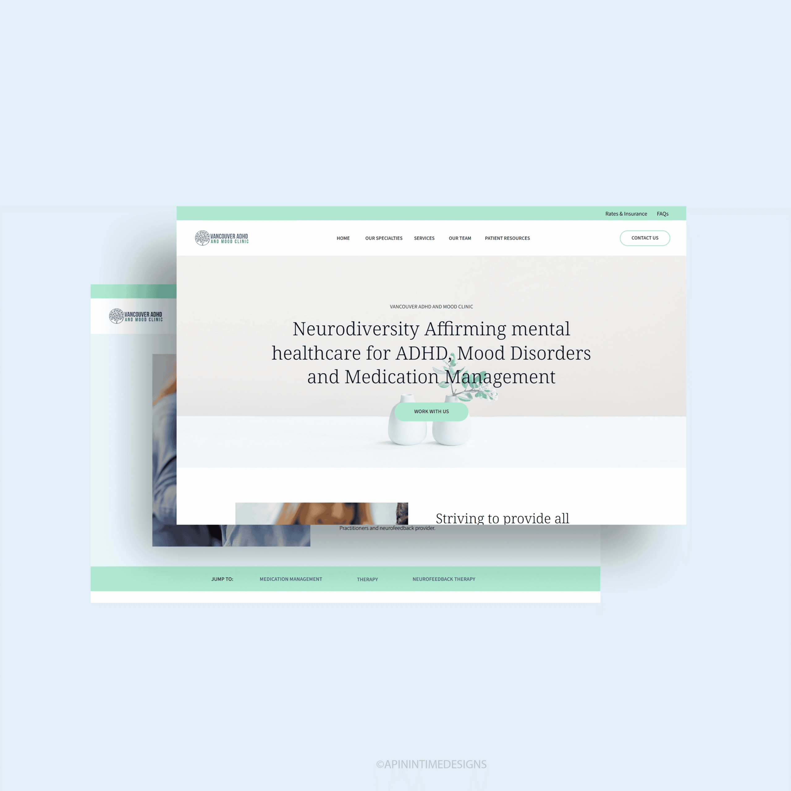 mockup of Custom website for a  clinic